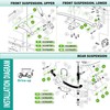 Drive-up Club Car Polyurethane Bushing Kit, Front & Rear Suspension