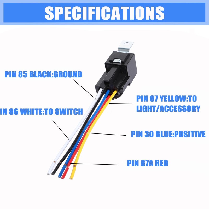 aikoolwer Automotive Relay Switch Harness Kit 24V 40A SPDT 5