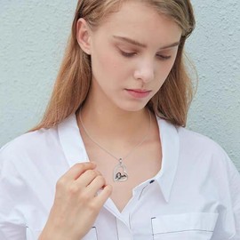 DAYLINLOVE Mother Child Necklace 925 Sterling Silver Penguin/Panda/Mother Daughter/Pengu/Dandelion Pendant Necklace Mother Son Daughter Jewellery Christmas Gifts for Mum Ladies Women, Sterling Silver,