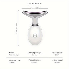 7-Color LED Facial Massager for Skin Care – Portable Multifunctional Face Massager Tool with Heat & Vibration, Anti-Aging & Wrinkle Reduction, Glossy White