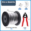 Glarks 72Pcs 1/8" 150ft Stainless Steel Wire Rope Cable Set
