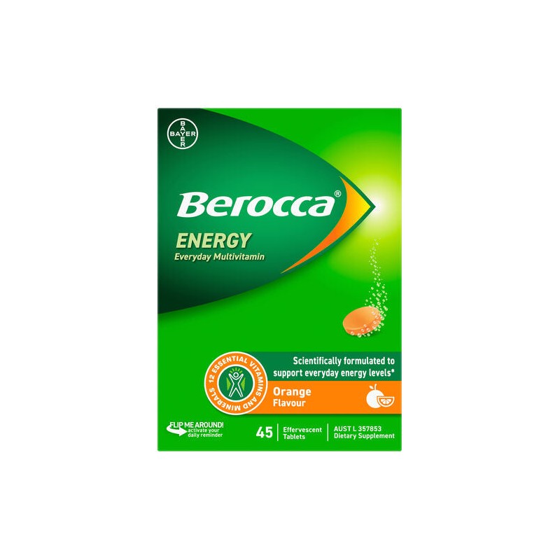 Berocca Energy Orange Effervescent Tablets 45 Pack