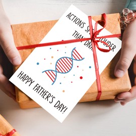 Ithmahco Funny Stepdad Fathers Day Card from Step Son Daughter, Gifts for Bonus Dad, Happy Fathers Day for Step Dad, stepfather, Actions Speak Louder Than DNA