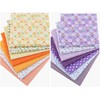 7Pcs Purple Cotton Craft Fabric Bundle Squares Patchwork, DIY Sewing