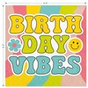 Groovy Happy Vibes Flower Power Paper Dinner Plates, Birthday Napkins,