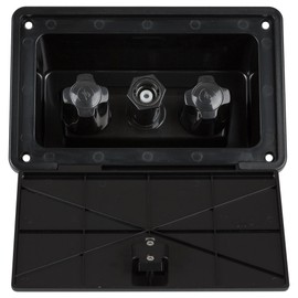 Dura Faucet DF-SA185-BK RV Exterior Spray Box with Hot/Cold Quick Connect Faucet (Black)