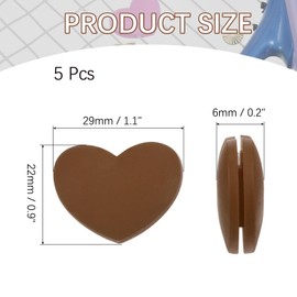 YELARXI Tennis Racket Vibration Dampener Soft Silicone Racket Shock Absorber, Fit for Tennis Racquet String - Heart Shaped (Brown, 5Pcs)