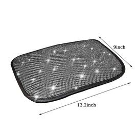 BetterJonny Auto Bling Car Armrest Cover, Crystal Rhinestone Auto Center Console Cover Pad Non-Slip Car Arm Rest Cushion Pad Universal Bling Car Accessories for Most Car (13.2 X 9.3 Inch)