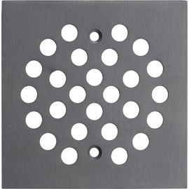 Bropury Square 4-1/4-inch Screw-in Stainless Steel Shower Floor Drain Cover Grate Strainer,Brushed Nickel (Gun Grey)