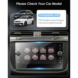 WEIPIN 8 Zoll Navigation Panzerglas Schutzfolie für VW Tiguan/Golf/T-ROC/Passat, GPS Navi Displayschutzfolie mit aus gehärtetem Glas 9H Kratzfest Anti-Fingerabdruck (Unterstützt nur Discover Media)