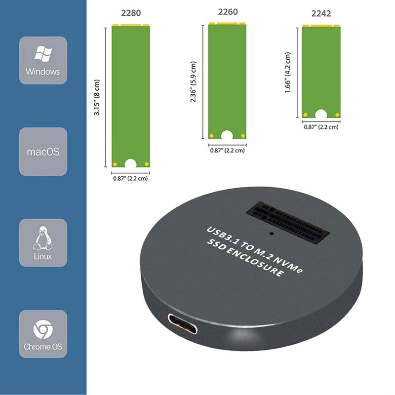 chenyang M.2 NVME SSD enclosure reader, USB 3.1 Gen 2