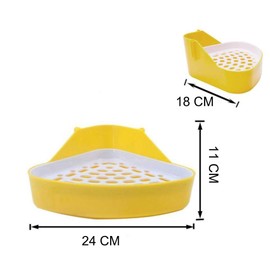 MINGZE Pet Toilet Pet Potty Corner for Cat Litter Box Hamster Guinea Pig (Random Color) 3