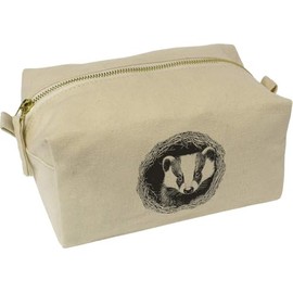 'Badger in a Den ' Canvas Wash Bag/Makeup Case (CS00042522)