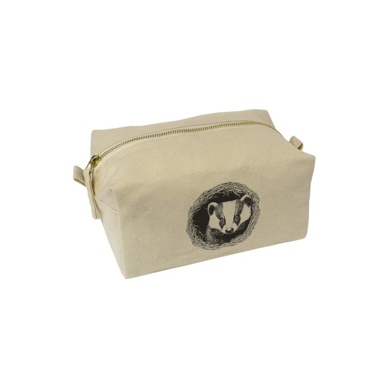 'Badger in a Den ' Canvas Wash Bag/Makeup Case (CS00042522)