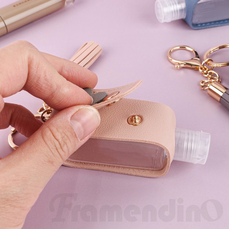 Framendino, 4 Pack Empty Bottles Keychain 30ml Small Squeeze Dispenser