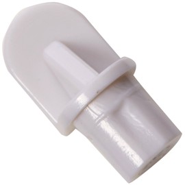 Merriway BH03699 (100 Pcs) Plastic Push-In Shelf Support Studs, White 6mm Peg - Pack of 100 Pieces