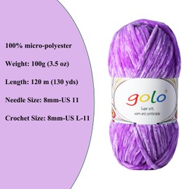 golo Chenille Yarn for Baby Blanket Yarn 3.5 oz Soft Chenille Yarn for Hand Knitting Red Yarn