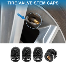 A ABSOPRO Tire Valve Stem Caps Decorative 7x24mm Tyre Valve Dust Covers Resin Copper Black 4 Pcs