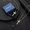 RWQIAN Cross Necklace For Men,Mens Cross Necklaces Silver Big Stainless
