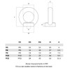 4pcs of M8 Eye nut stainless steel 316 A4 marine