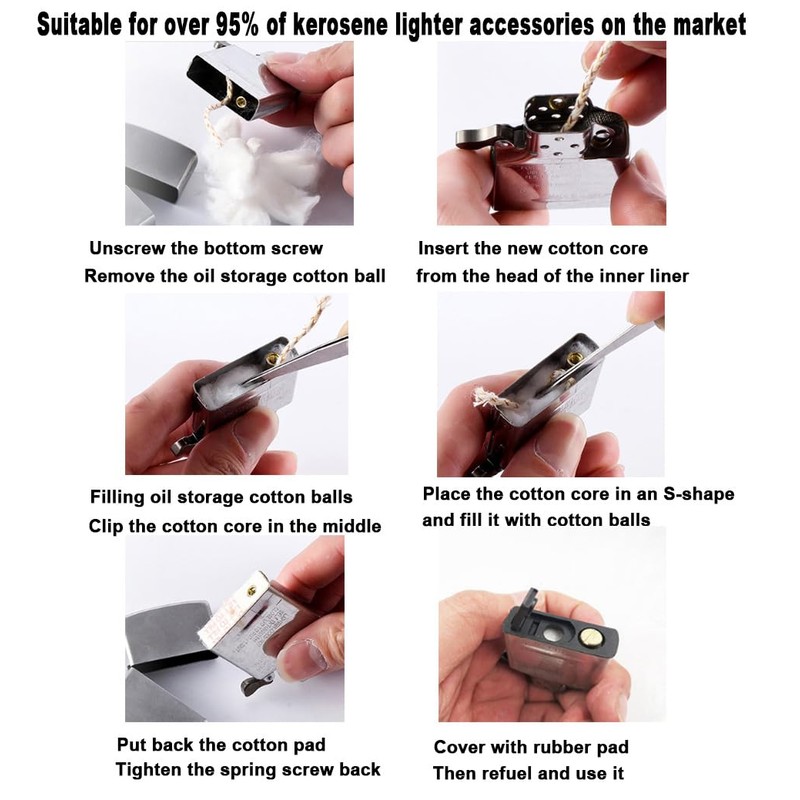 Universal Lighter Replacement Repair Kit Pack for Petrol Gas Fluid