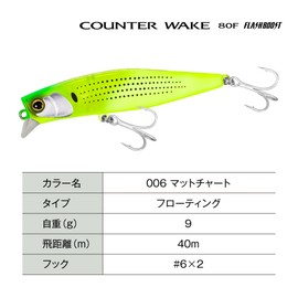 Shimano Sea Bass Lure Exsense Counterwake 80F Flash Boost XM-L80X 006 Matte Chartreuse