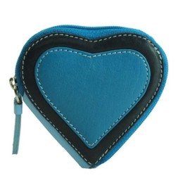 Visconti Capri RB59 Multi Colored Heart Shaped Ladies/Girls Leather Coin Purse Key Wallet With Key Chain (Berry)
