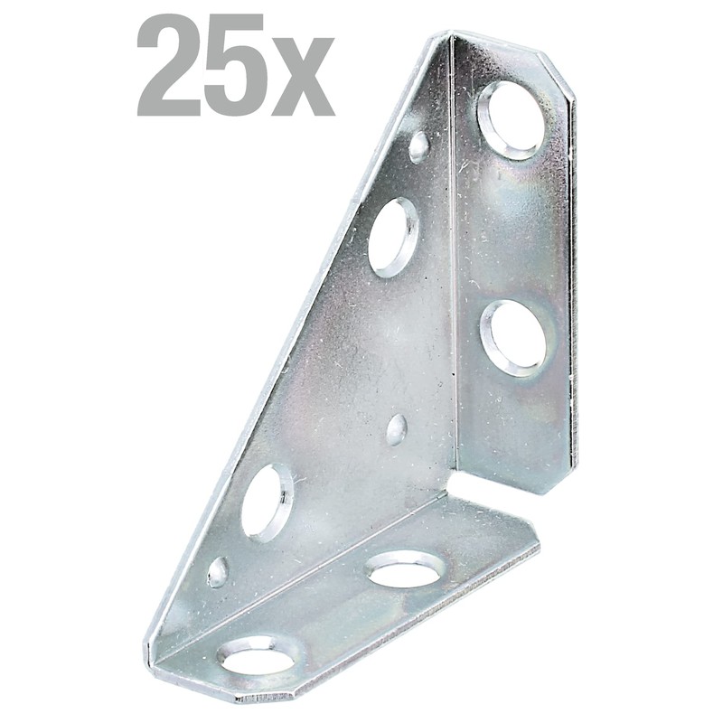 Corner Plate Yellow-Galvanised 50 x 50 x 70 mm