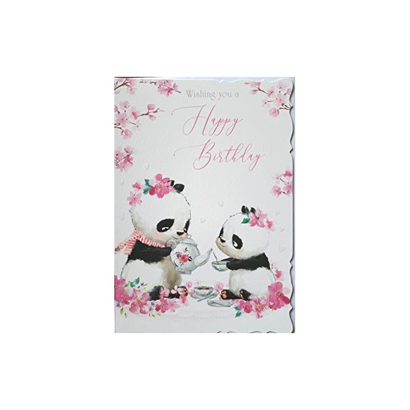 Wishing You A Happy Birthday. Cute Panda Bear Card