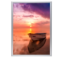 Albyco - Photo Frame – A4 Format – Frame 21 x 30 cm – Colour Aluminium – Clip Frame for Poster, Frame Thickness 25 mm, Click Frame