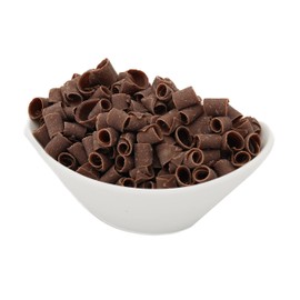 Milk Chocolate Decorating Curls, OliveNation Milk Chocolate Curls for Topping, Edible Decoration - 8 oz