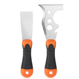 Bates- Paint Scraper Set, 2 Pack, 12 in 1 Painters Tool with 1.5" Stainless Steel Putty Knife, Rubber Handle, Paint Scrapers for Wood, Painters Knife, Paint Scraper for Painting, Metal Scraper