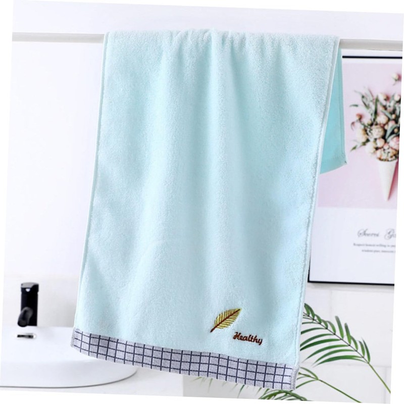 Beavorty Thick Soft Cotton Face Towel Embroidered Leaf Bath Towel