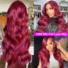 Sterly 24 Inch 99j Burgundy Lace Front Wigs Human Hair