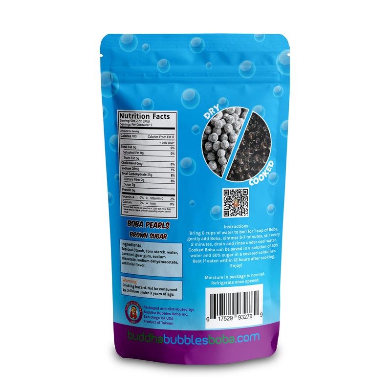 Quick Cook REAL Tapioca Black (Brown Sugar) Boba Pearls By