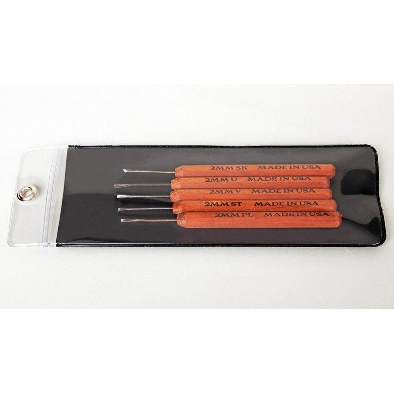 Dockyard Micro Tools 2.0mm Standard Set (5 Pieces) Wood Carving