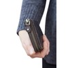 Wallet with side zip pocket LEAS, Genuine Leather, dark brown