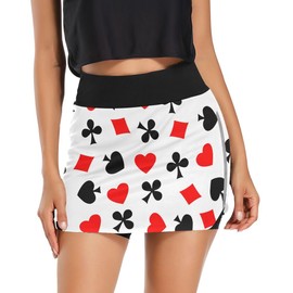 Cindly Poker Card Tennis Skirts, Skorts Skirts with Pockets, Golf Workout for Women