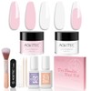 Aokitec 3 Colours Purple Nude Pink Dip Powder Nail Set