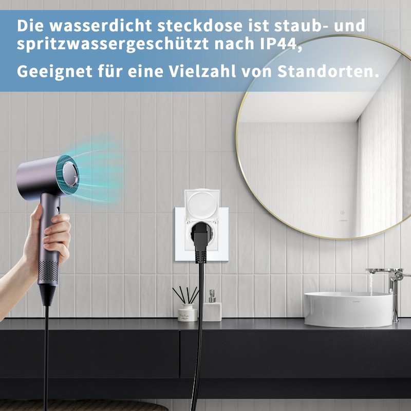 CNBINGO Waterproof Single Socket with Lid - Schuko Socket with