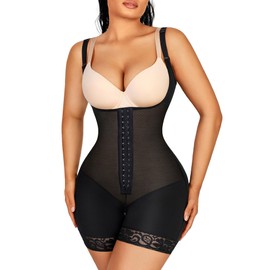 Lover-Beauty Fajas Colombianas Shapewear for Women Body Shaper Tummy Control Postpartum Faja Full Body Shapewears, Black, M