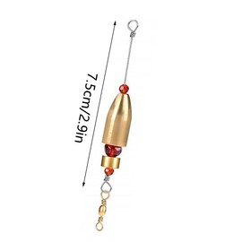 3 PCS Fishing Carolina Ready Rigs, Brass Bullet Sinker Weight Barrel Swivels with Beads for Bass Fishing 0.4oz 0.6oz 0.9oz