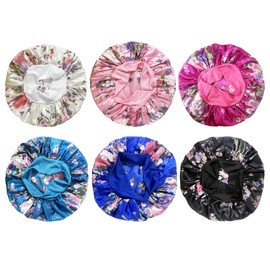 Pack of 6 Printed Night Caps, Elastic Hair Care Caps, Women's Sleep Caps, Hair Caps, Beauty Care Shower Caps