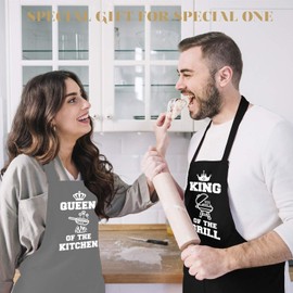 Saukore Kitchen Aprons Funny Couple Kitchen Aprons Various Designs Cute Birthday Wedding Engagement Bridal Shower Christmas Apron Gifts