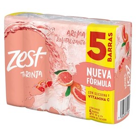 Zest Jabón de Tocador, Toronja/Albahaca, 90 gr, Paquete de 5 Piezas