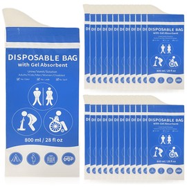 Einweg-Urinbeutel, 24 Stück Tragbarer Urinbeutel für Unterwegs 800ml, Pinkelbeutel, Gel-Urinbeutel, Reisetoilette, Notfall Toiletten, Kotztüten, Reise-Urinal für Männer, Frauen, Schwangere, Kinder