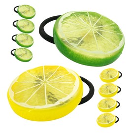 Outanaya 10pcs Lemon Slice Elastic Hair Ties for Girls Hair Accessories Non- Design for Parties Everyday Use for Fashion