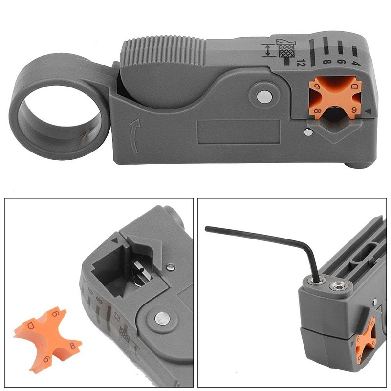 WMYCONGCONG Coaxial Cable Stripper Compression Tool Wire Terminal Crimper Coaxial