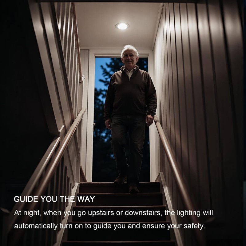 BQHY Motion Sensor Light Bulbs, 5500K Daylight Motion Activated Dusk