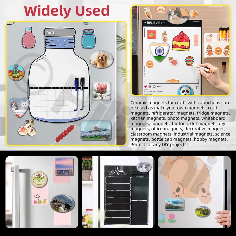Hilitchi 72Pcs Fridge Magnets Craft Set Magnets Craft with Adhesive